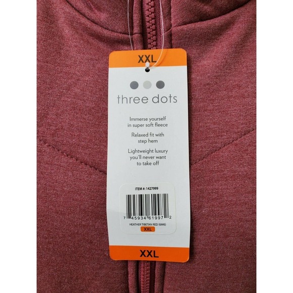 Three Dots Women's Pink Polyester Long Sleeve Full Zip Front Casual Jacket 2XL - Picture 3 of 11